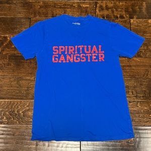 Spiritual Gangster Blue Tee with Red Font